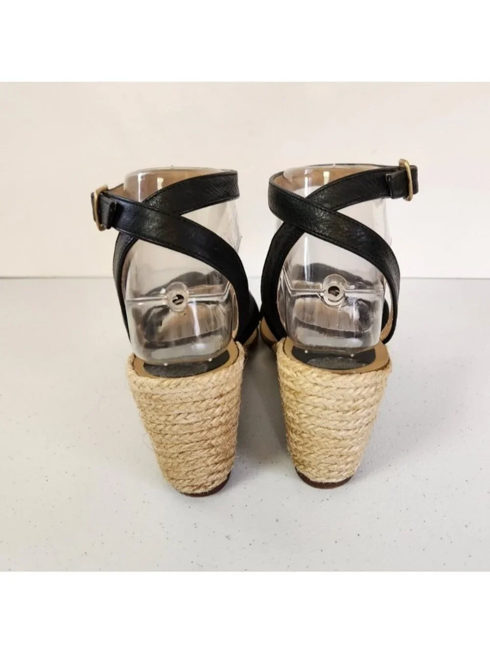 Palomitas by Paloma Barcelo Black Knot Sandals Shoes Wedge Heels Open Toe 36 6